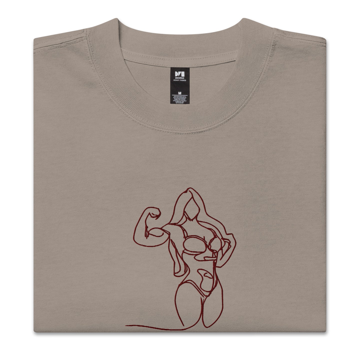 Muscle Mami Line Art Oversized Tee