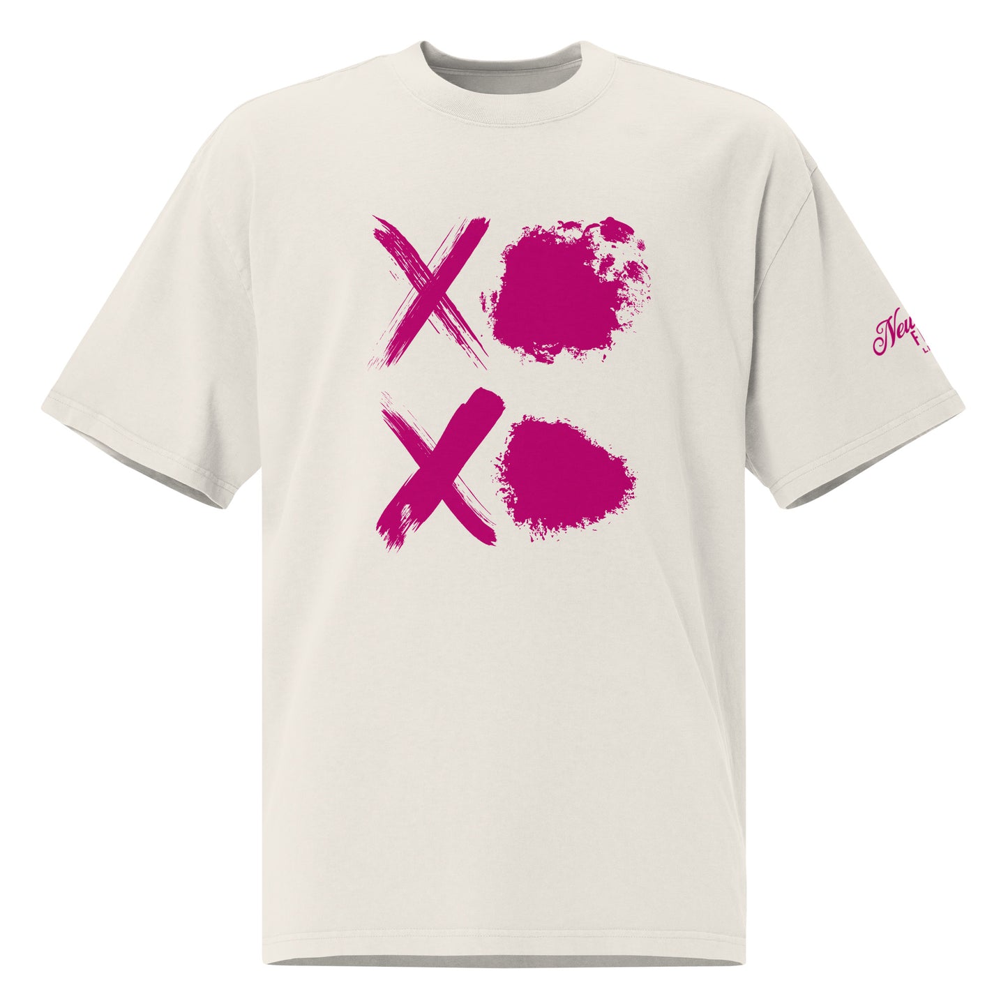 Brushed XOXO Oversized Faded T-Shirt