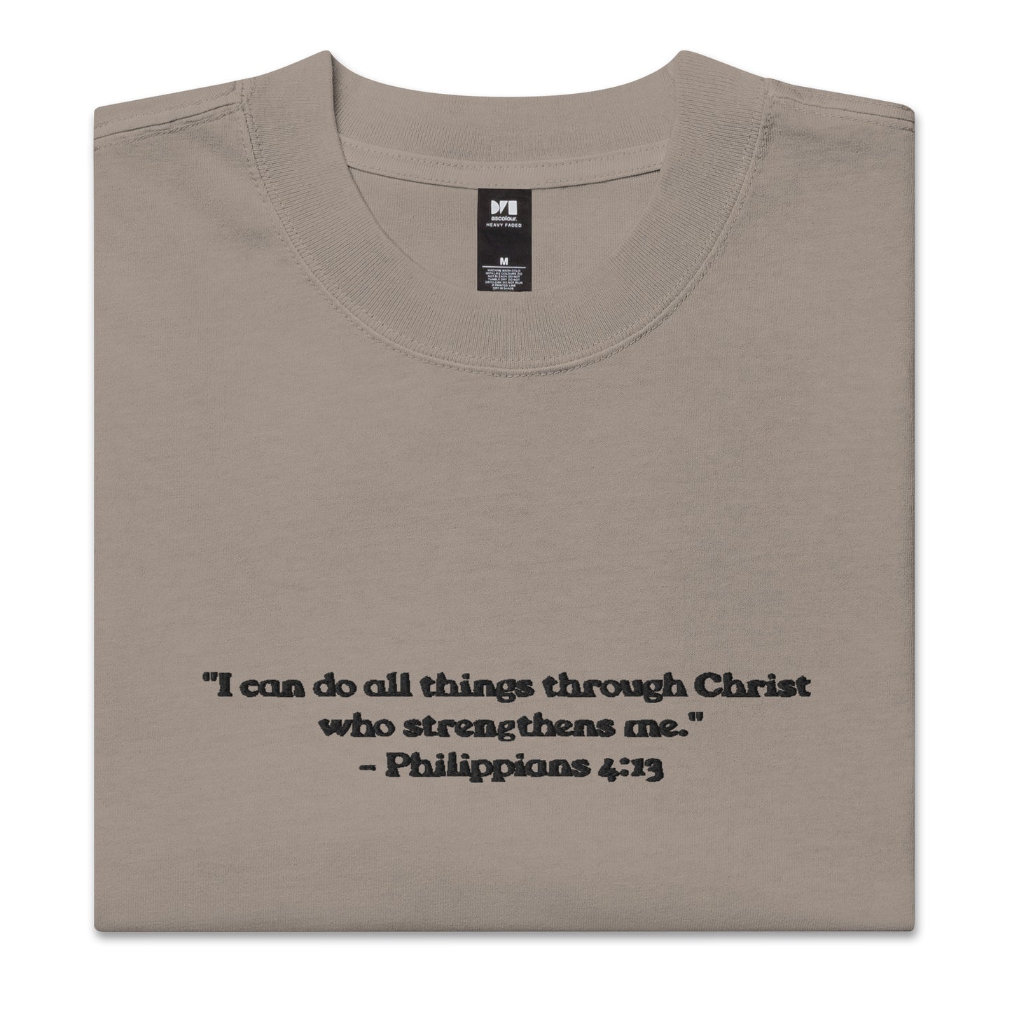 Philippians 4:13 Oversized Faded Tee