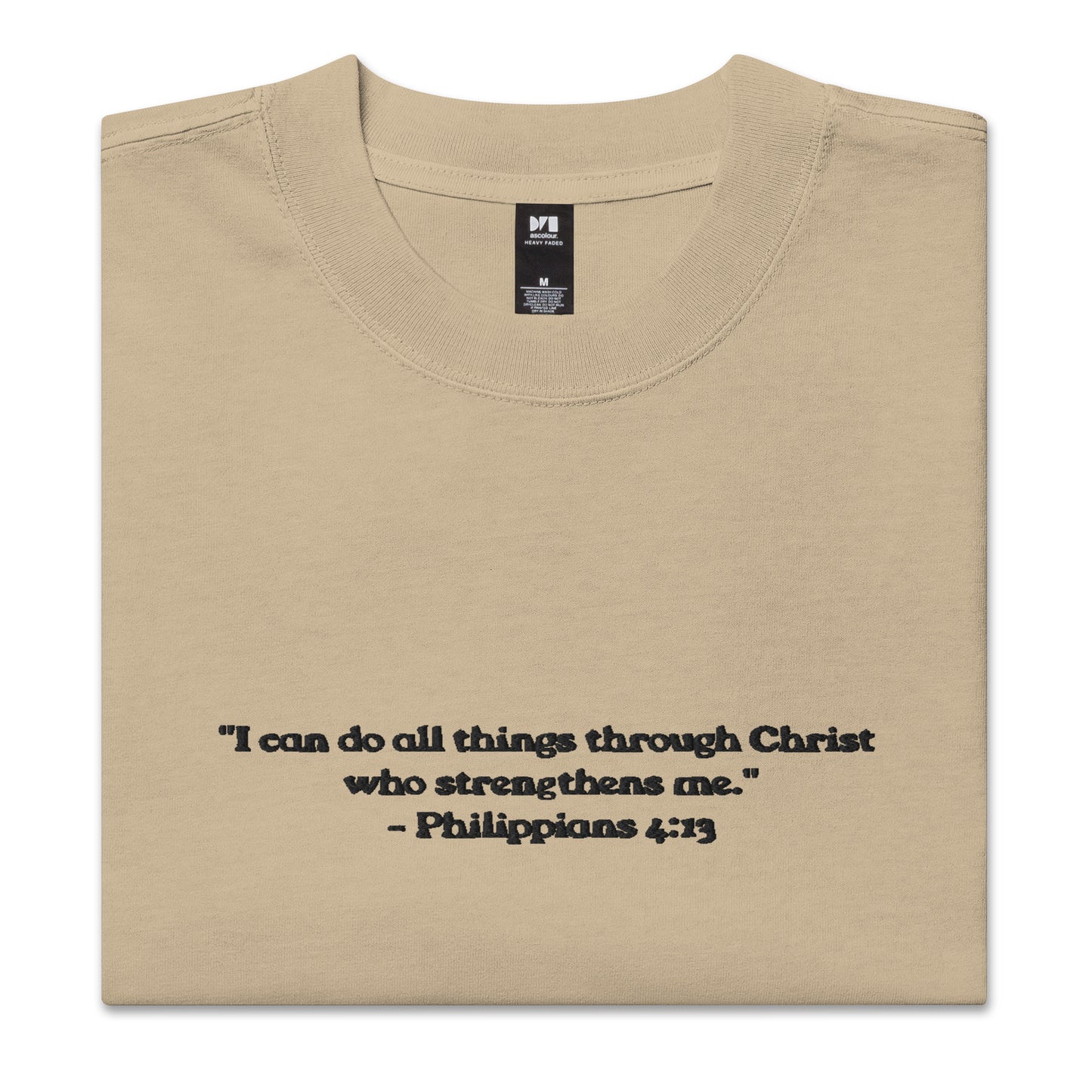 Philippians 4:13 Oversized Faded Tee